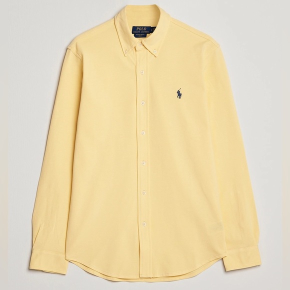 NWT Polo Ralph Lauren Large Featherweight Mesh Corn Yellow Button Down Shirt